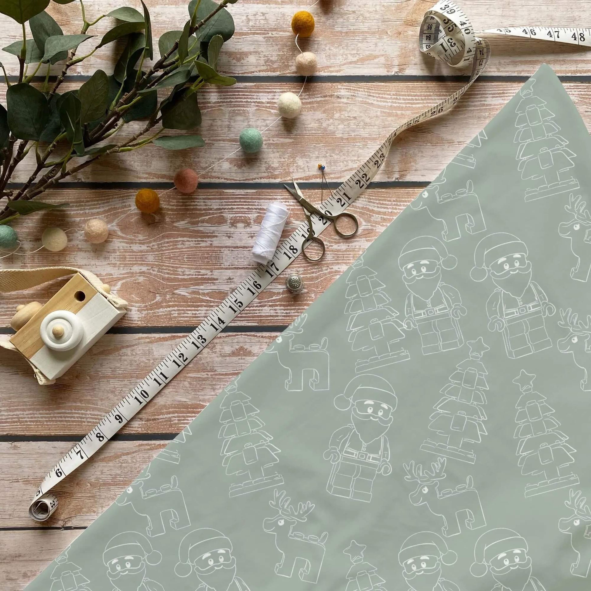 „Weihnachtliche Bausteine Stoff Meterware – ideal fuer Kinderkleidung & Weihnachtsaccessoires“