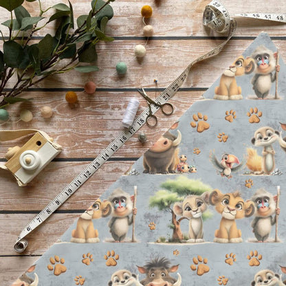 „Loewen Blau Stoff Meterware – ideal fuer Kinderkleidung & Safariaccessoires“