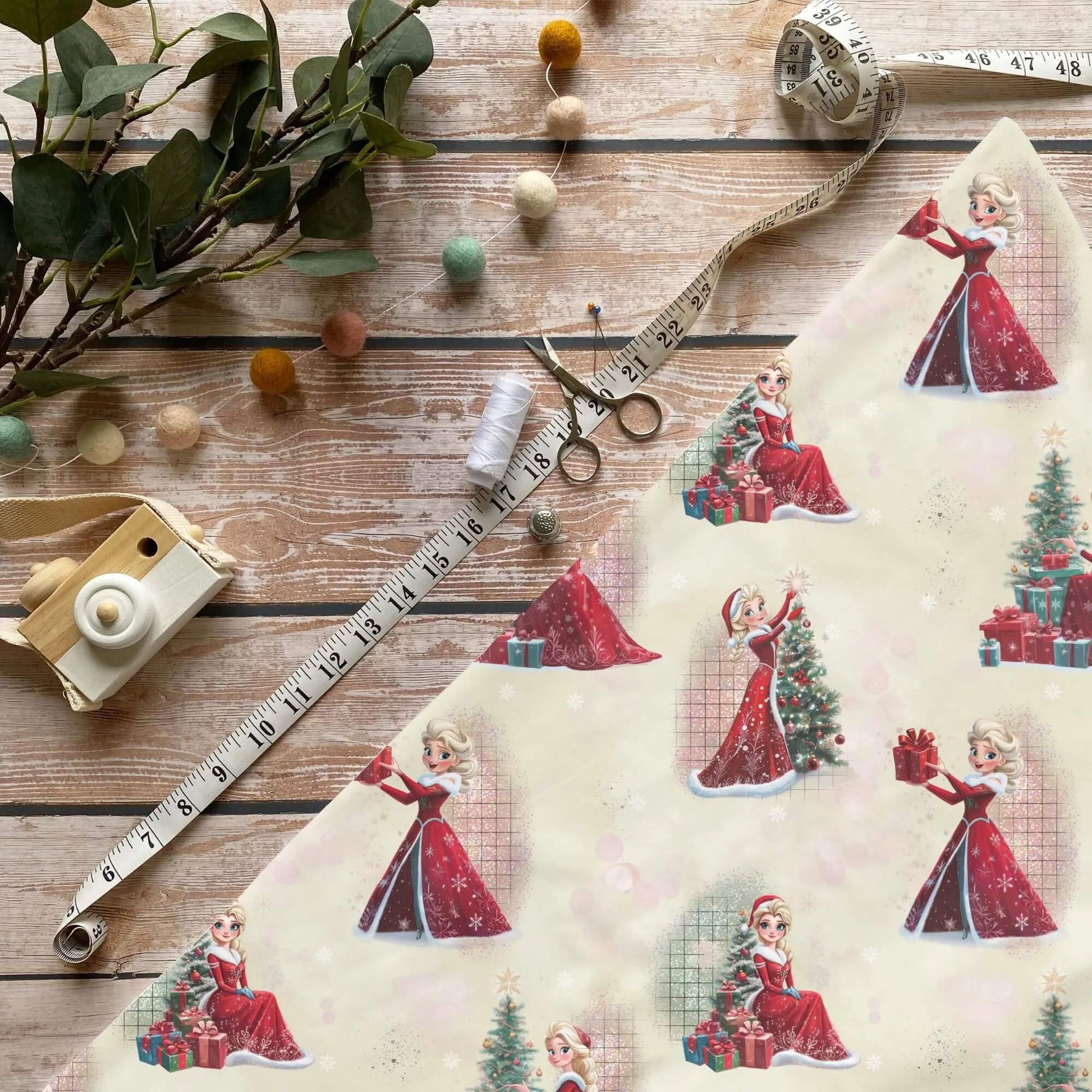 „Weihnachtsmaedchen Stoff Meterware – ideal fuer Kinderkleidung & Festtagsaccessoires“