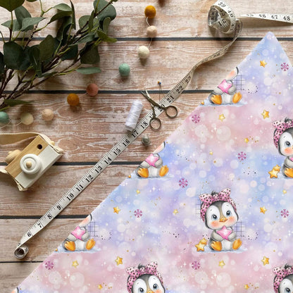 „Winter Pinguin Stoff Meterware – ideal fuer Kinderkleidung & Winteraccessoires“