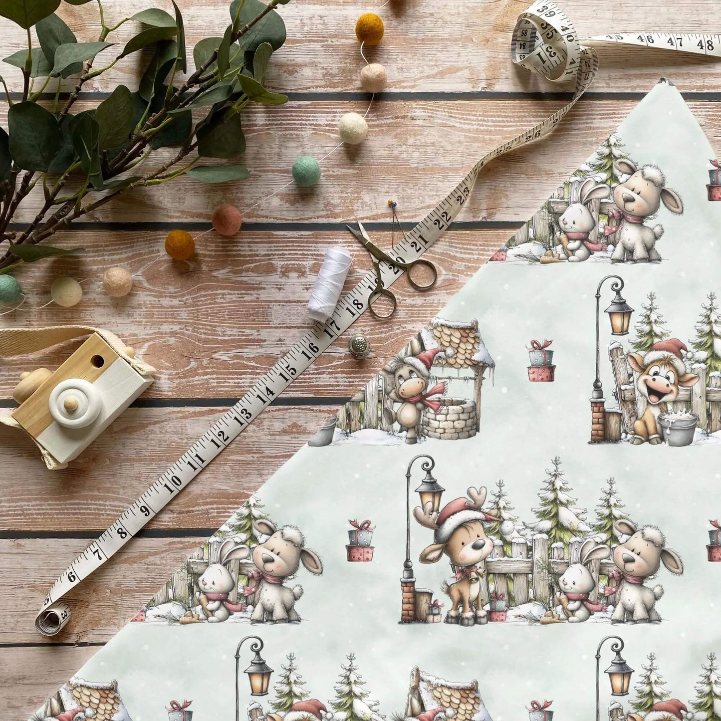 „Winter Waldtiere Stoff Meterware – ideal fuer Kinderkleidung & Winteraccessoires“