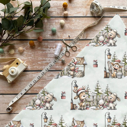 „Winter Waldtiere Stoff Meterware – ideal fuer Kinderkleidung & Winteraccessoires“