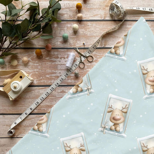 „Rentier Stoff Meterware – ideal fuer Kinderkleidung & Winteraccessoires“