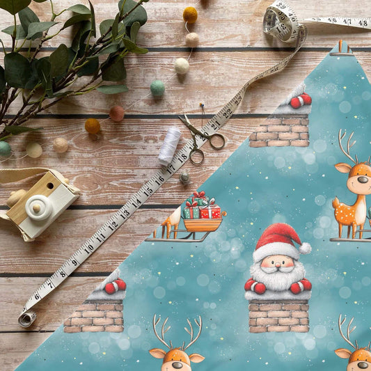 „Weihnachtsmann Stoff Meterware – ideal fuer Kinderkleidung & Festtagsaccessoires“