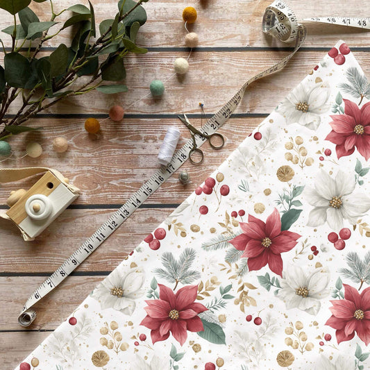 „Weihnachtsstern Stoff Meterware – ideal fuer Kinderkleidung & Festtagsaccessoires“