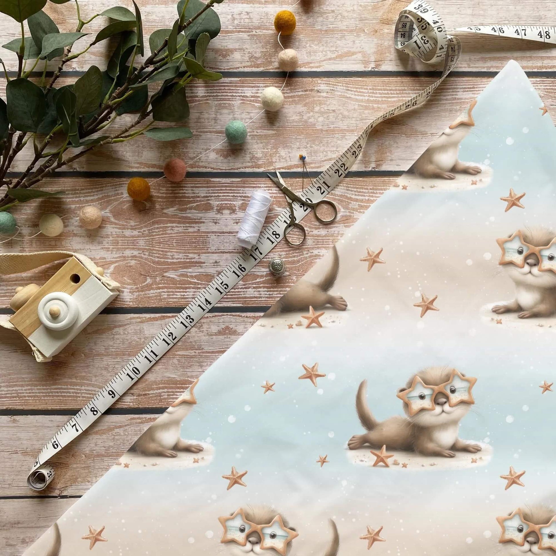 Stoff Meterware Sonnenbrillen Otter Jersey Kinderstoff
