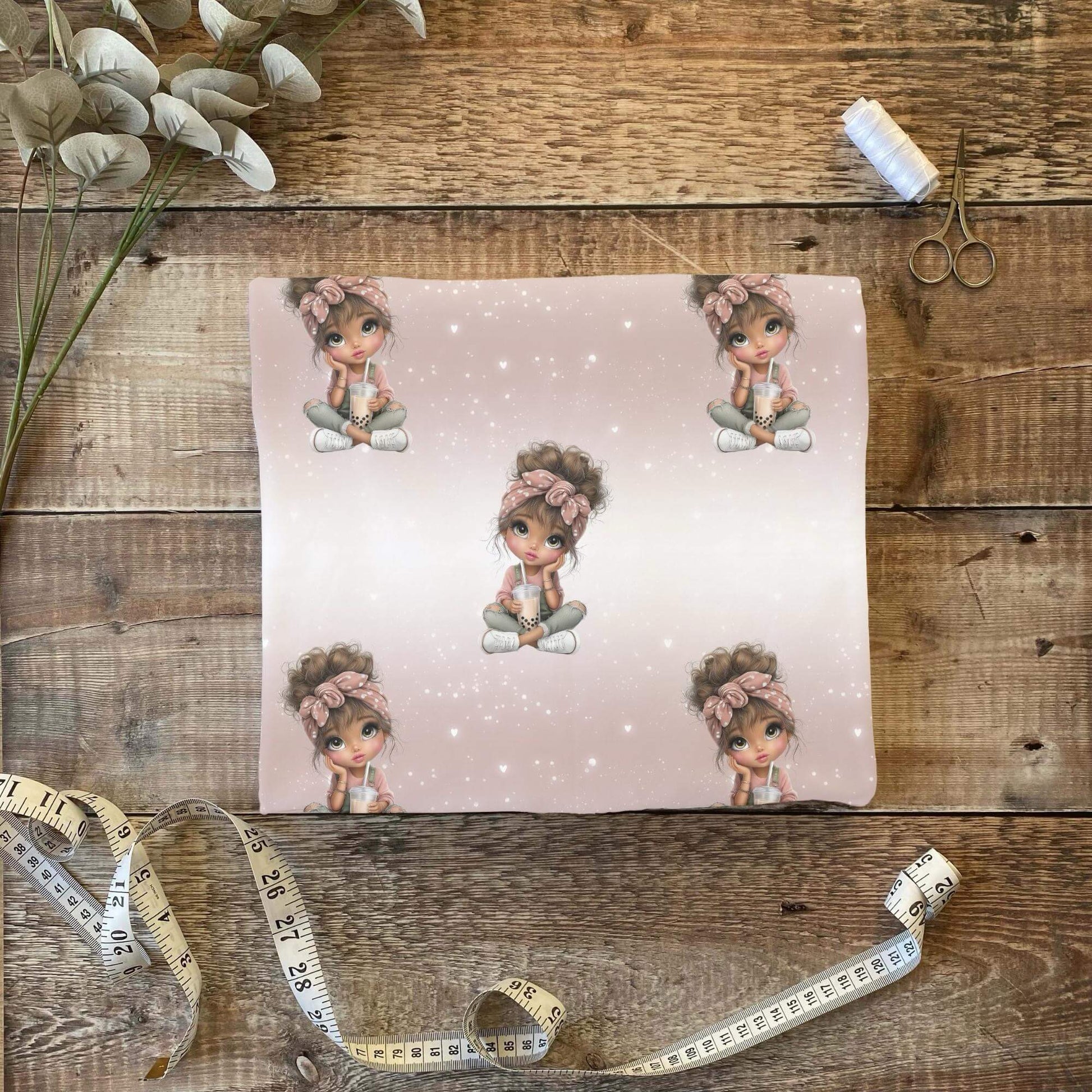 Kinderstoff Jersey Smoothie Mädchen pastell rosa Nähstoff
