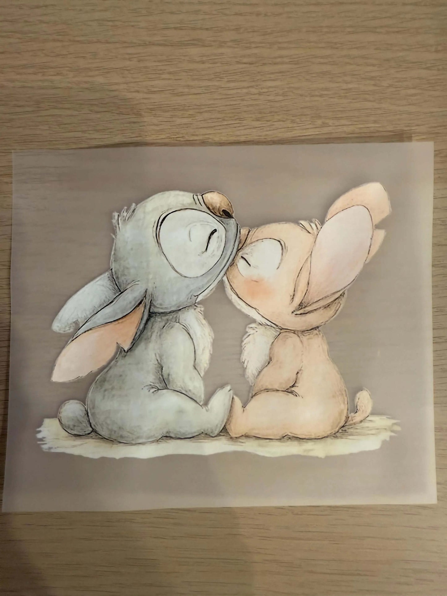 Bügelbild Alien Motiv Nahaufnahme Farben weich und hochwertig

