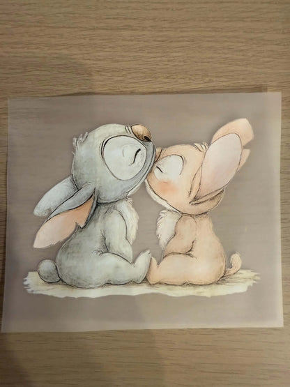 Bügelbild Alien Motiv Nahaufnahme Farben weich und hochwertig
