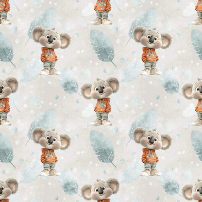 Koala Stoff Muster Detail Kinderstoffe OEKO TEX zertifiziert

