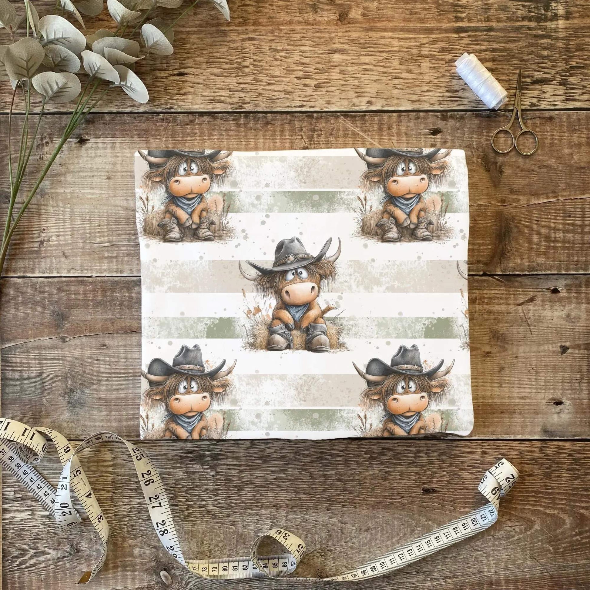 Kinderstoffe Kuh Western Baby Stoff OEKO TEX
