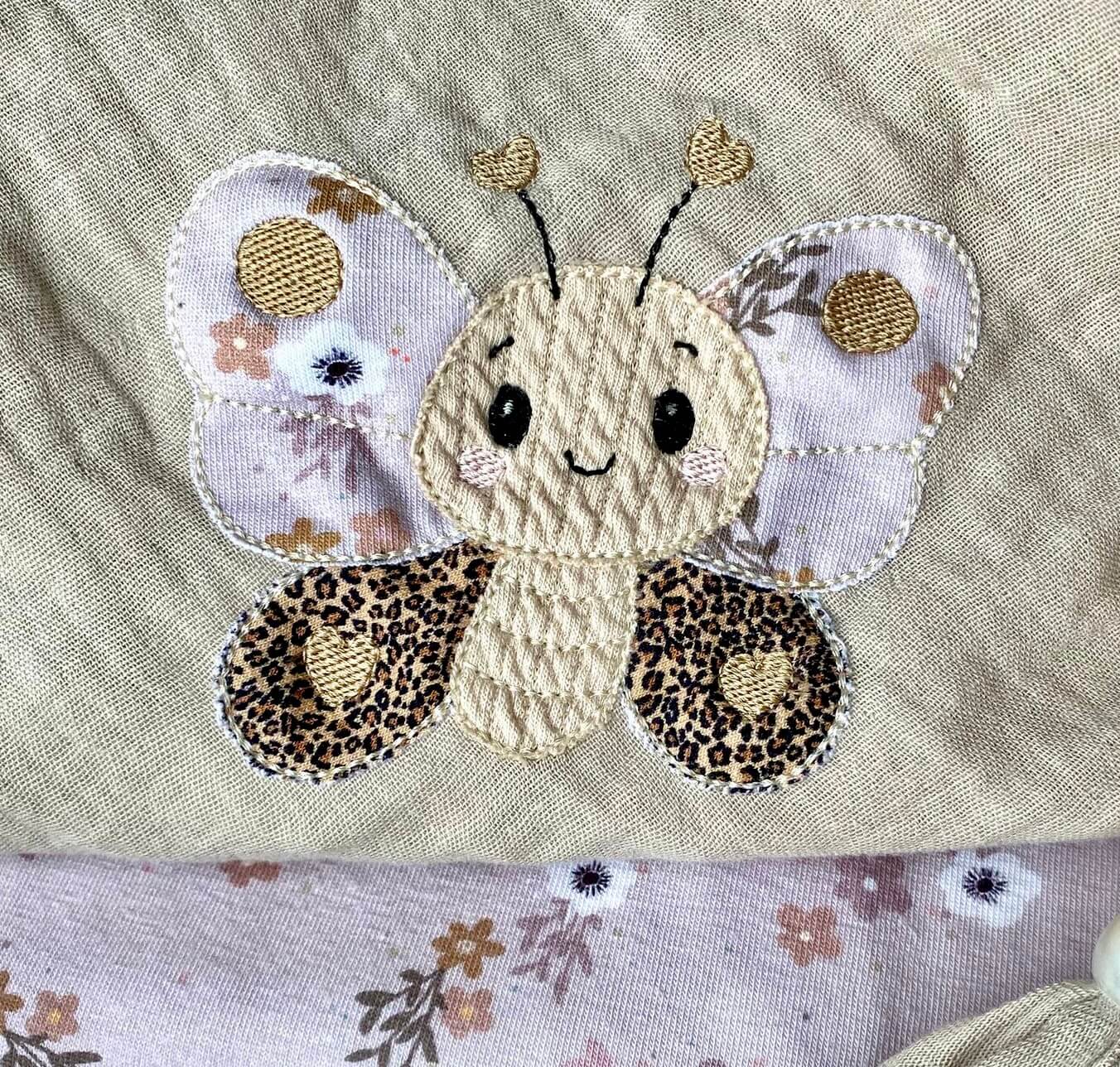 Applikation Schmetterling Babykleidung Stickmuster digital
