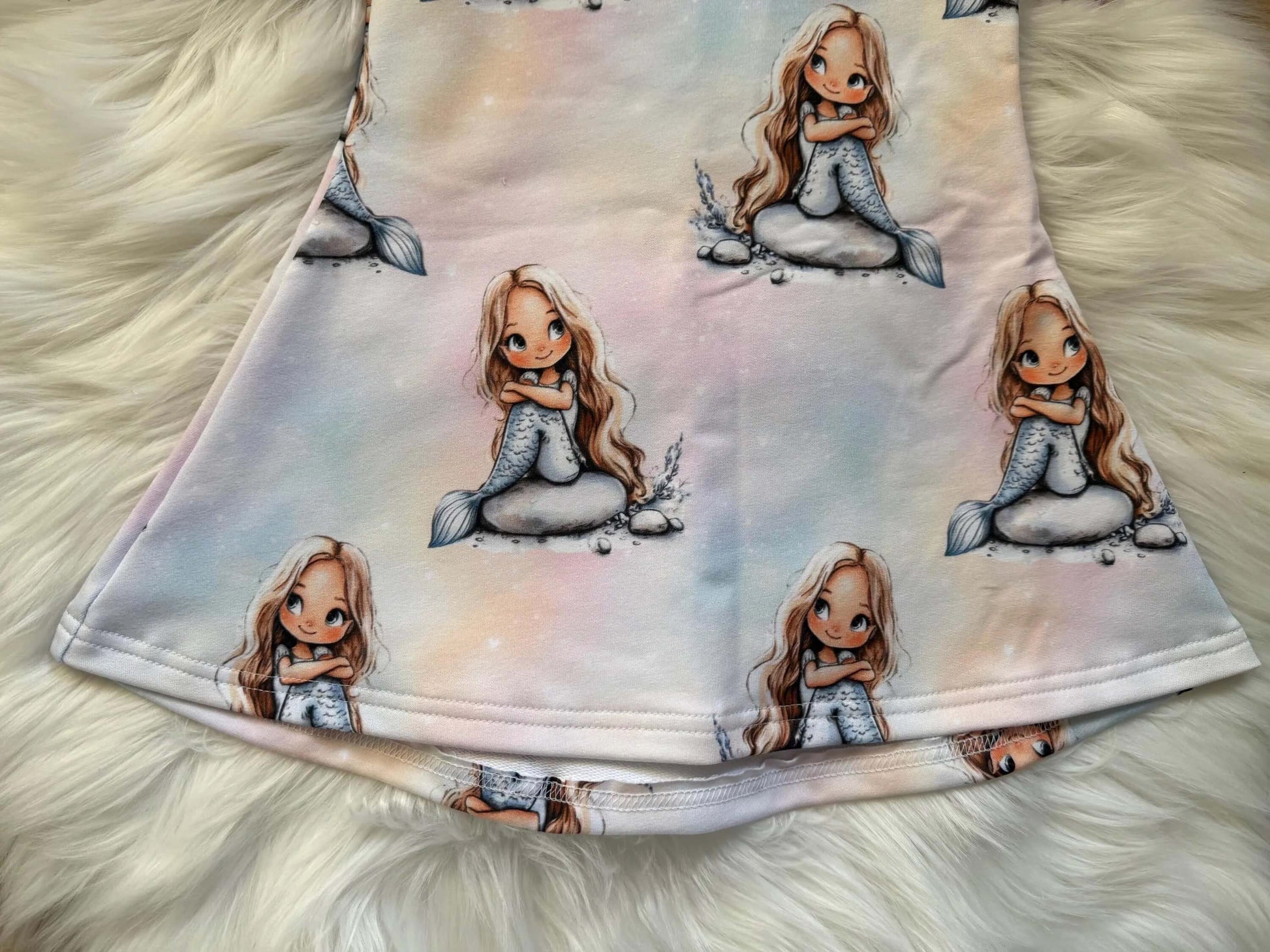 Kurzarm Babykleid mit Meerjungfrauen Print

