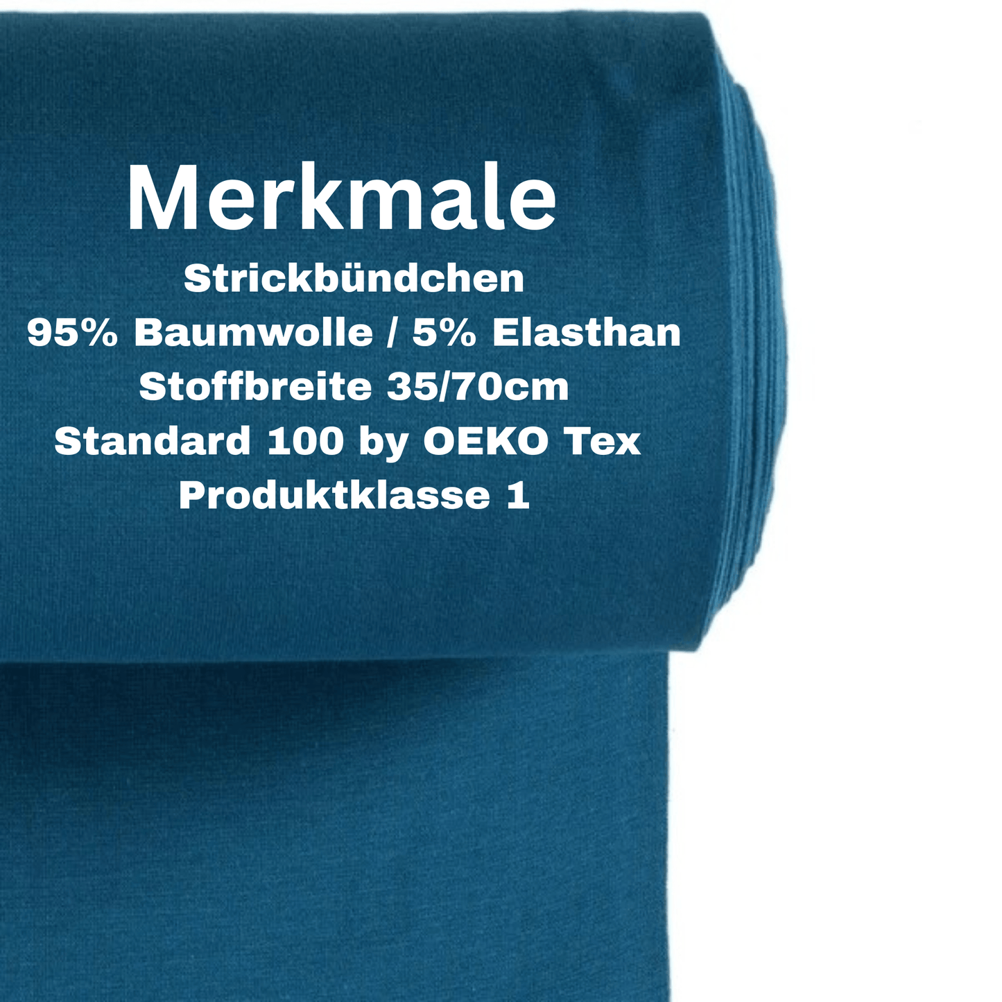 Strickbündchen pfauenblau Meterware OEKO TEX 100 hochwertig
