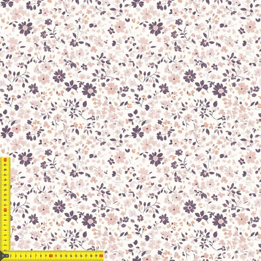 Jersey Stoff Meterware Blümchen Lila Kinderstoffe Babystoffe