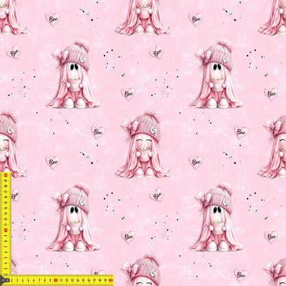 Stoff Meterware Pink Boo Musterwiederholung Kinderstoffe Babystoffe
