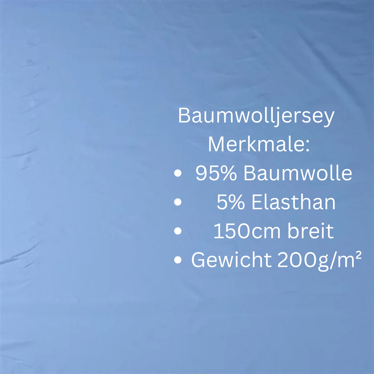 OEKO TEX 100 Baumwolljersey Meterware Eisblau – 0,5m Stoff für DIY Projekte