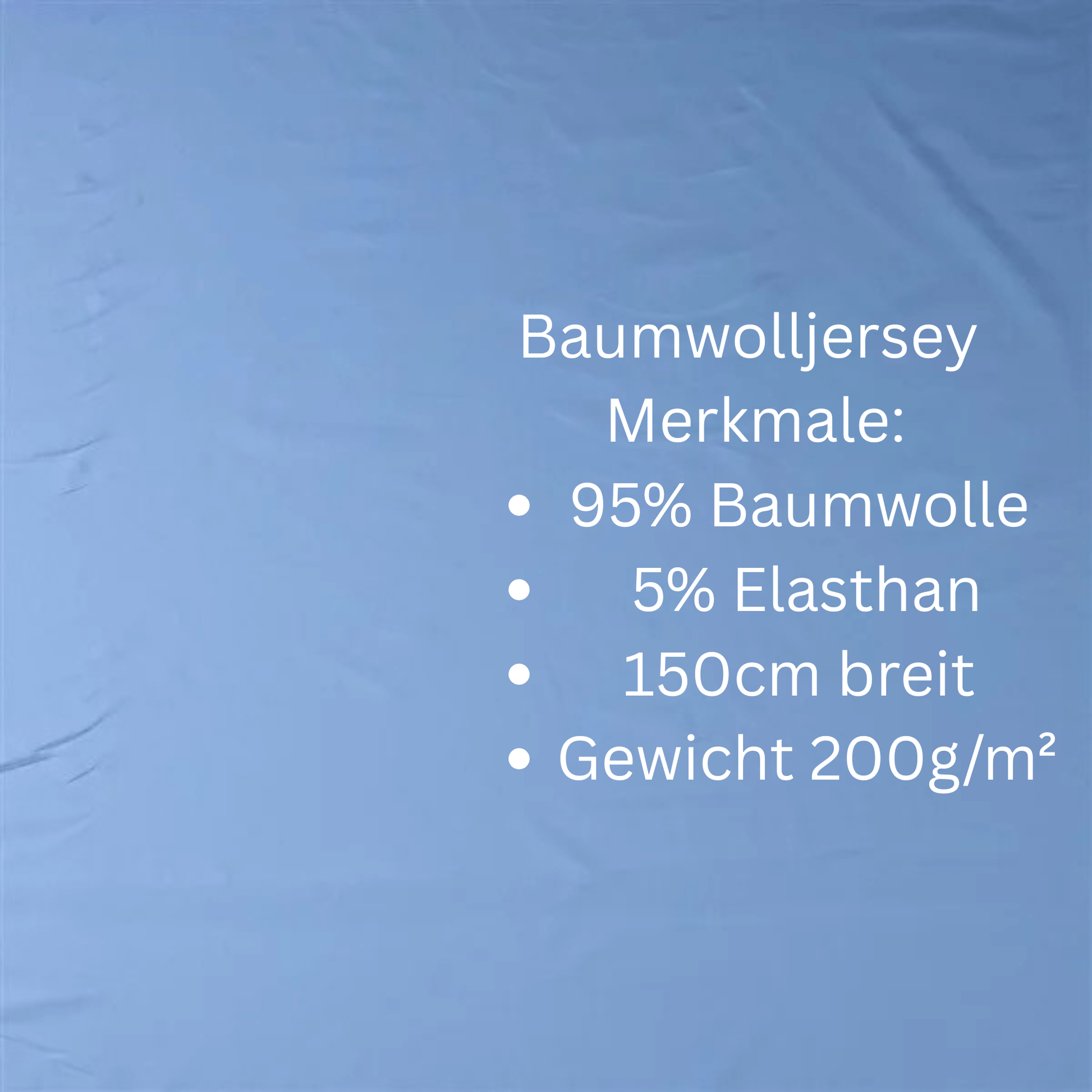 OEKO TEX 100 Baumwolljersey Meterware Eisblau – 0,5m Stoff für DIY Projekte