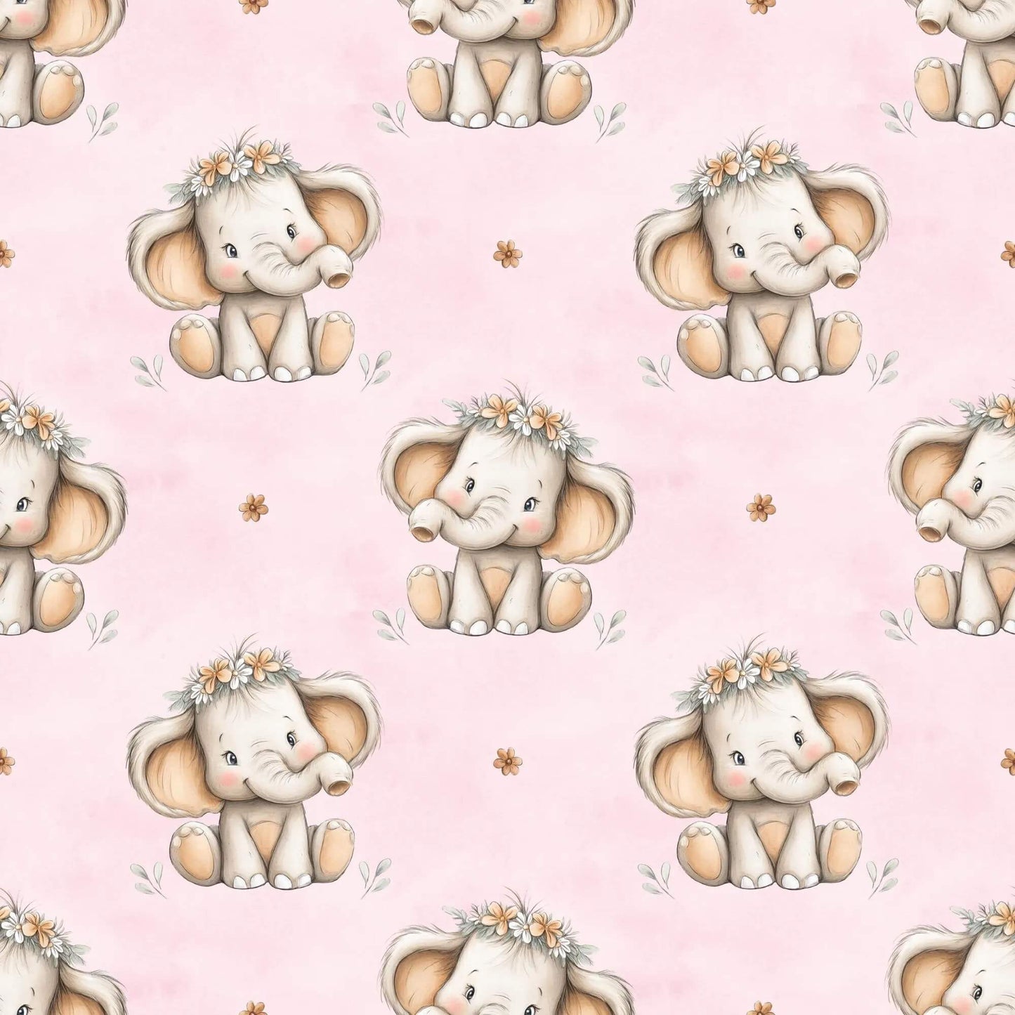 Stoff Meterware Elefant Kinderstoff mit Maßband
