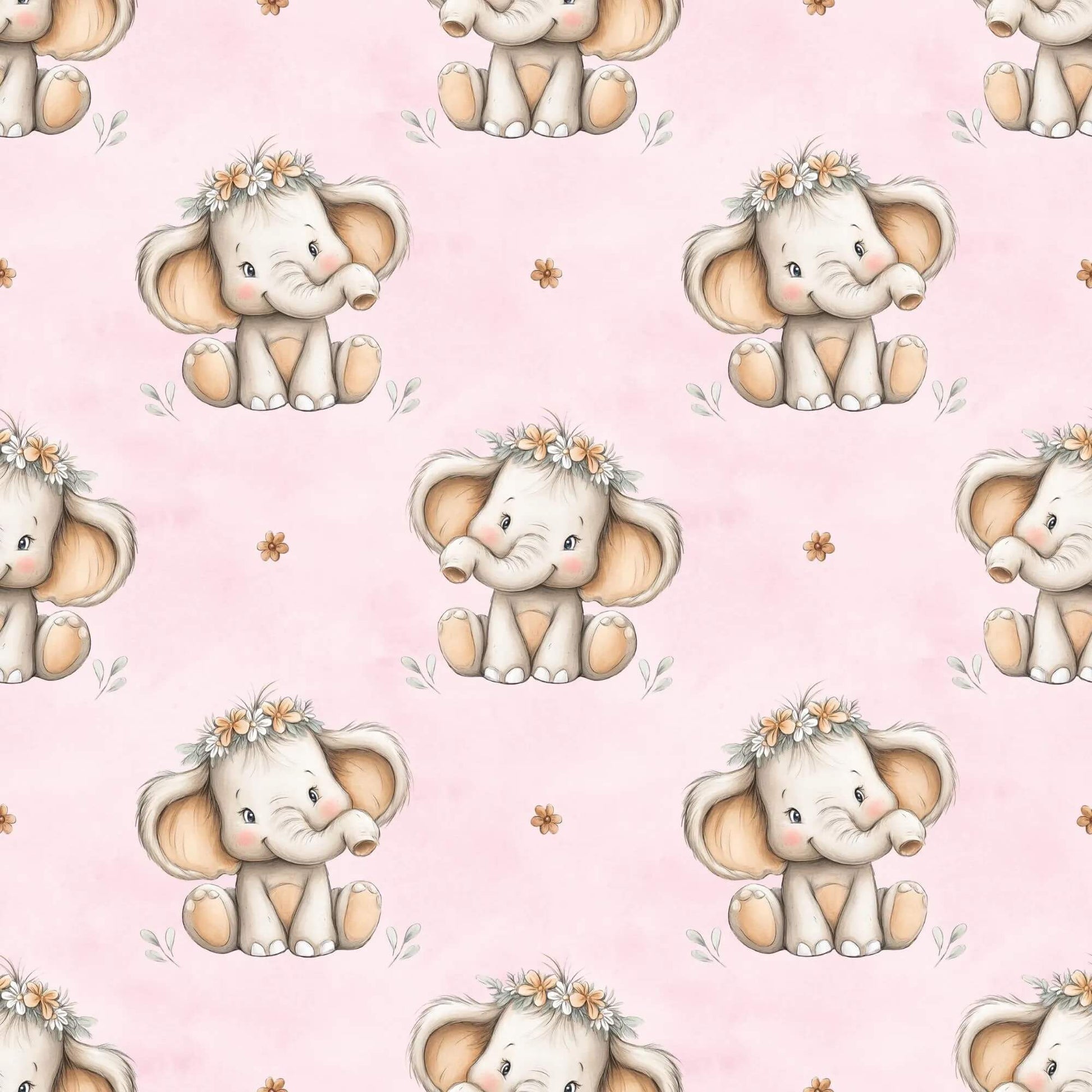 Stoff Meterware Elefant Kinderstoff mit Maßband
