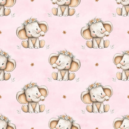 Stoff Meterware Elefant Kinderstoff mit Maßband
