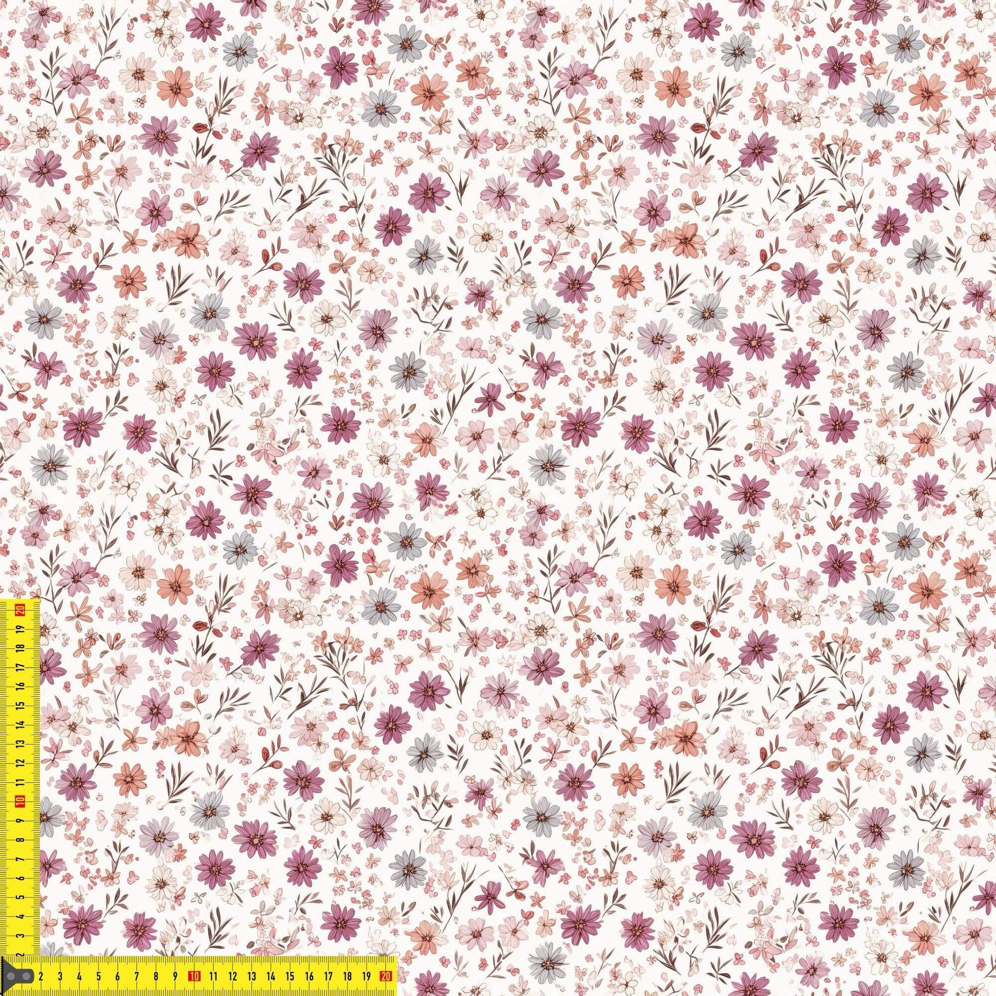Floraler Stoff rosa mit kleinen Blumen als Meterware – ideal für Kinderkleidung und DIY Projekte
