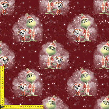 French Terry Meterware mit frechem Weihnachtsmotiv – perfekt für Pullover & Pumphosen