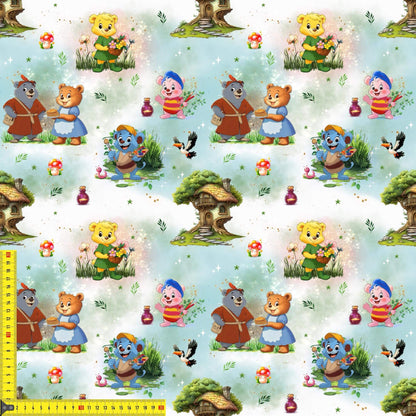 „French Terry Meterware mit Tierfreunden – perfekt für Pullover & Pumphosen“