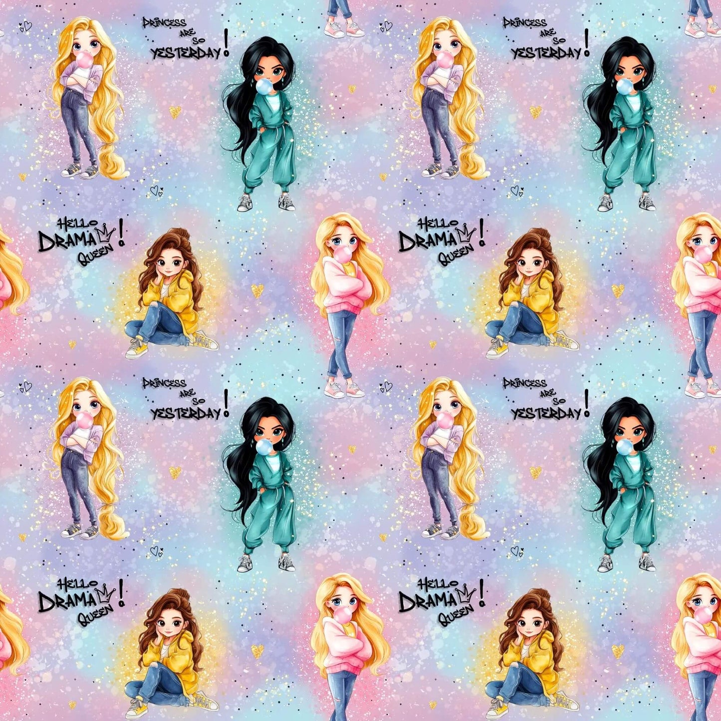 „French Terry Meterware mit Girlpower-Motiv – perfekt für Pullover & Pumphosen“