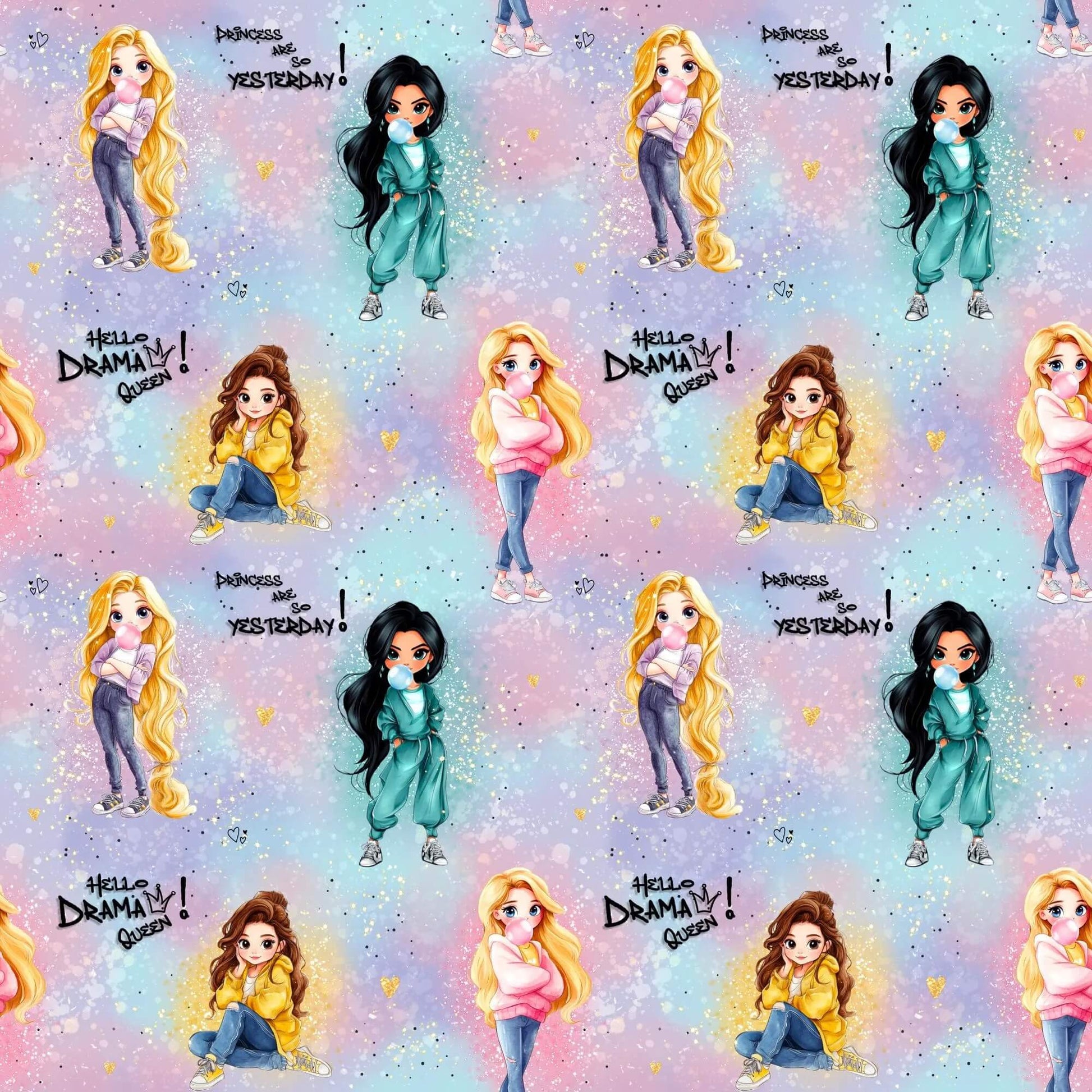 „French Terry Meterware mit Girlpower-Motiv – perfekt für Pullover & Pumphosen“