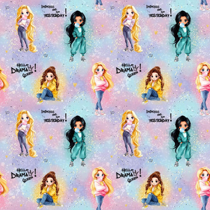 „French Terry Meterware mit Girlpower-Motiv – perfekt für Pullover & Pumphosen“