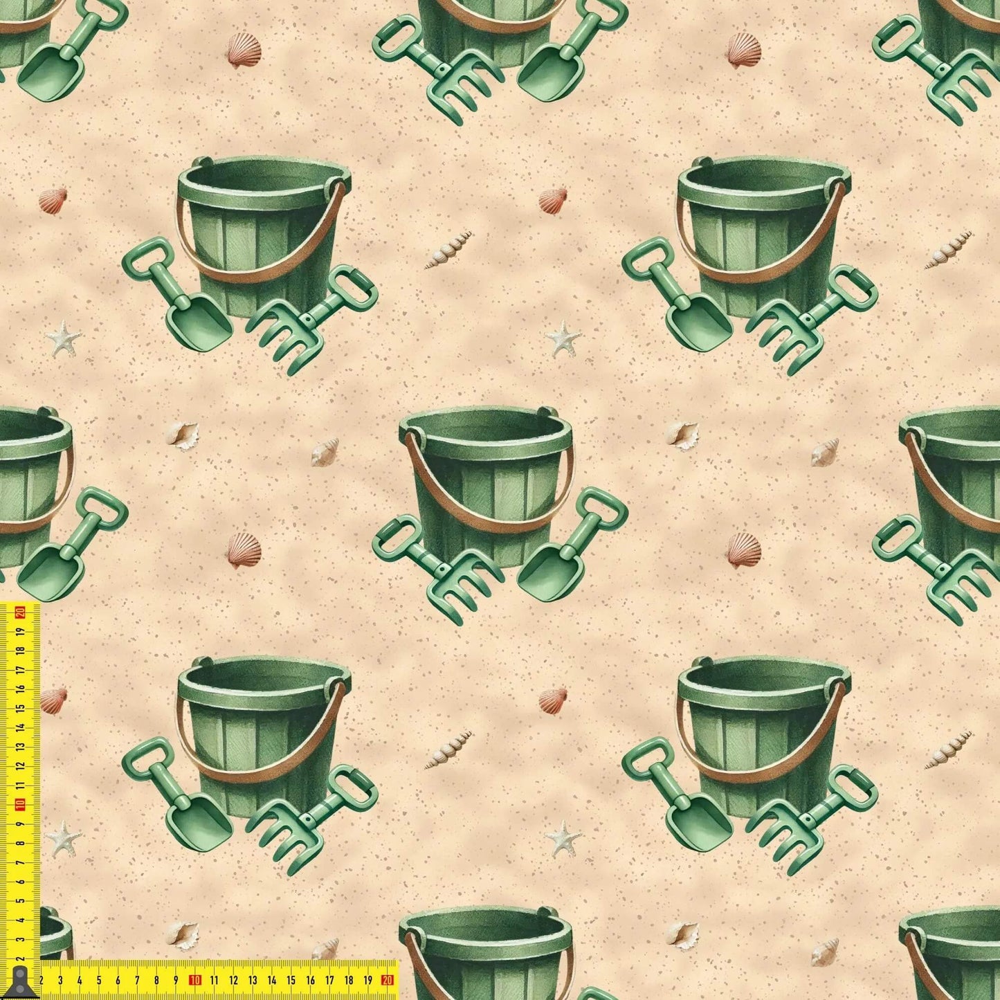 „French Terry Meterware mit Beachdesign – perfekt für Pullover & Pumphosen“