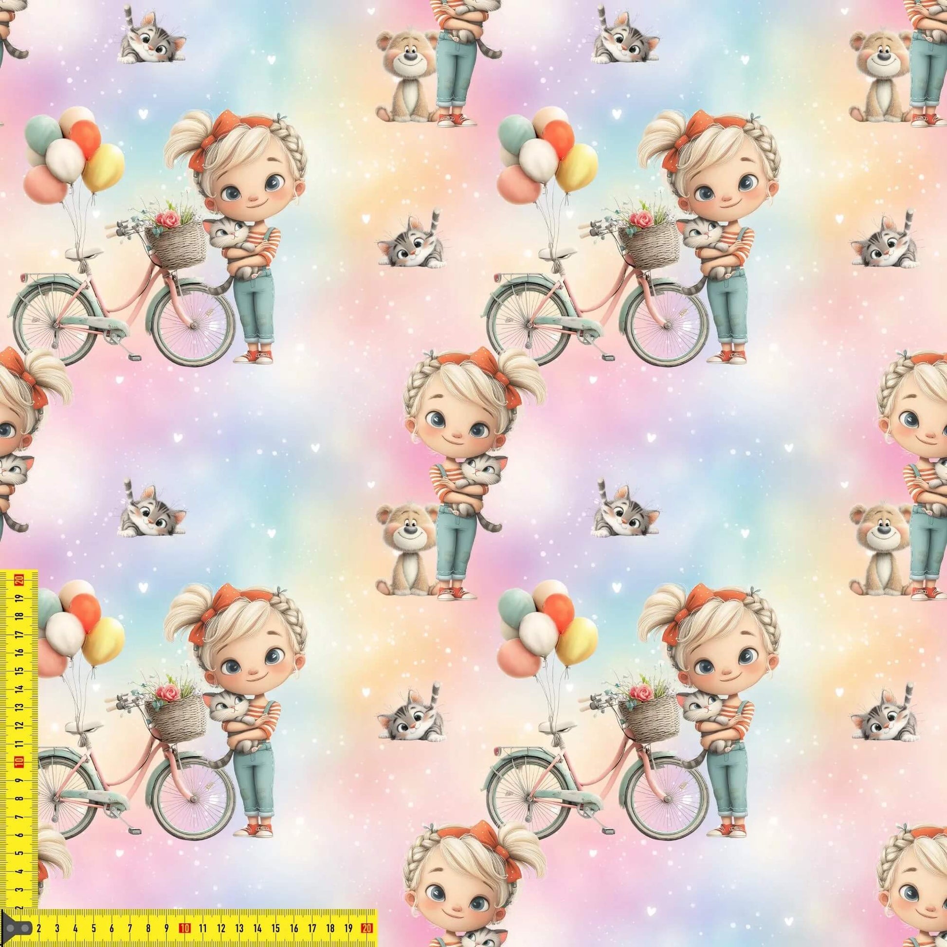 „French Terry Meterware mit Maedchen – perfekt fuer Pullover & Pumphosen“