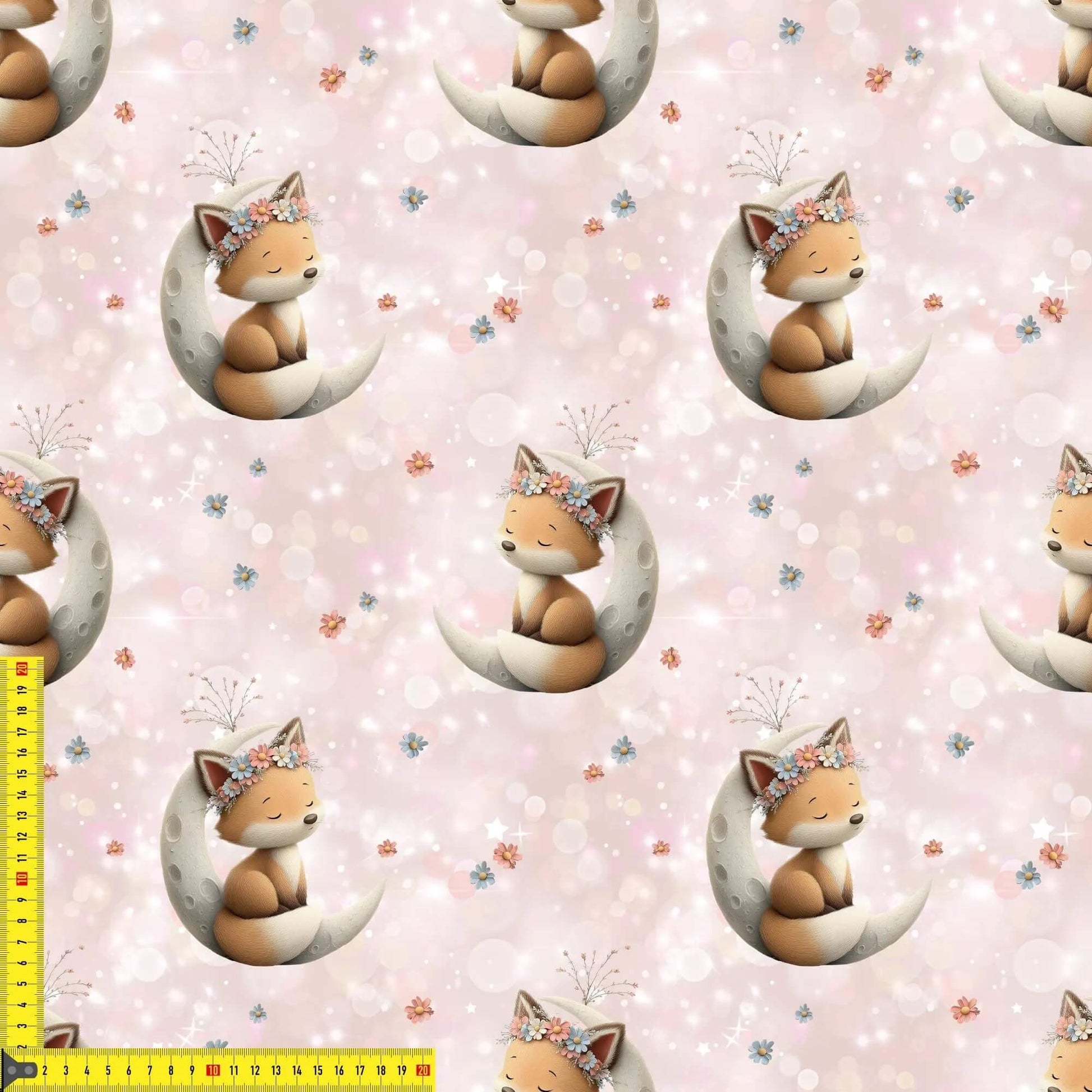 „French Terry Meterware mit Mondfuchs – perfekt für Pullover & Pumphosen“