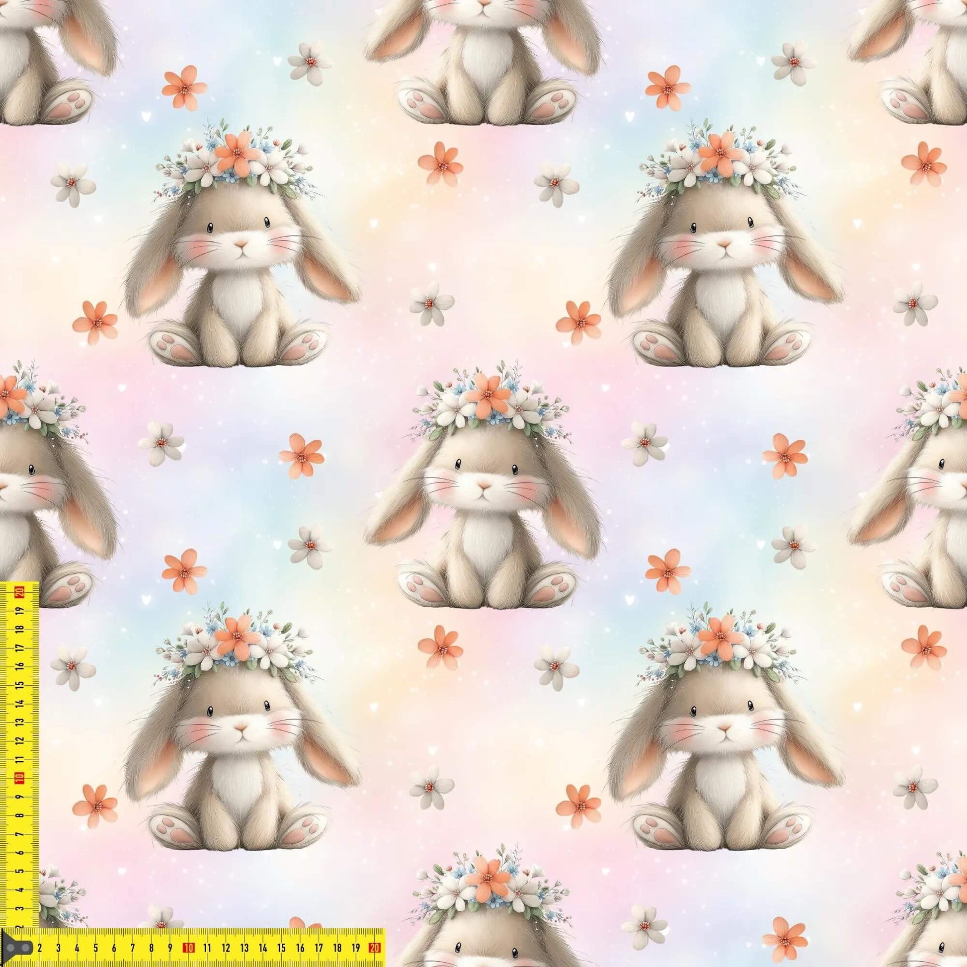 „French Terry Meterware mit Hase – perfekt fuer Pullover & Pumphosen“