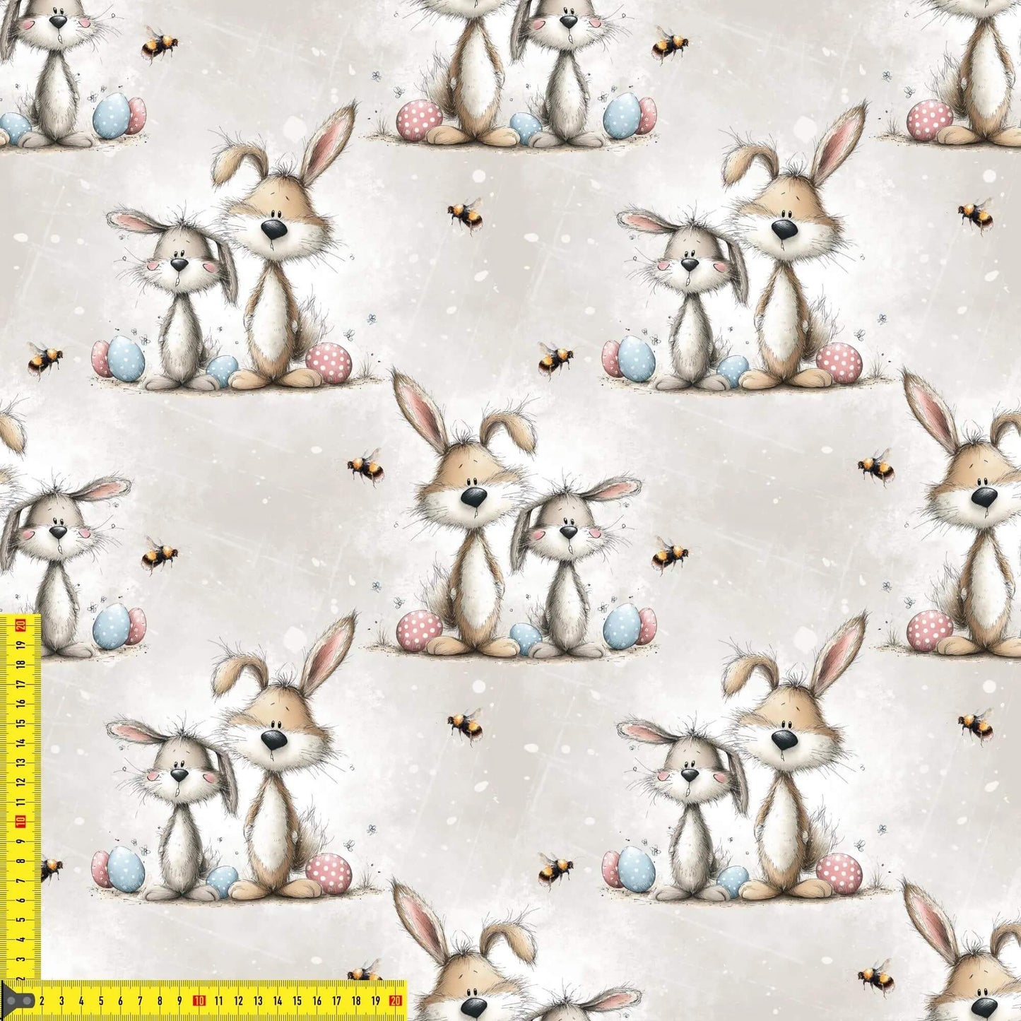 „French Terry Meterware mit Hasenpaar – perfekt fuer Pullover & Pumphosen“