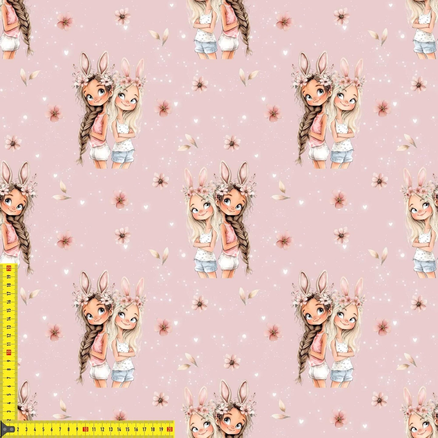 „French Terry Meterware mit Freundschaftsdesign – perfekt für Pullover & Pumphosen“