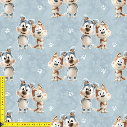 „French Terry Meterware mit Fellnasen-Design – perfekt für Pullover & Pumphosen“