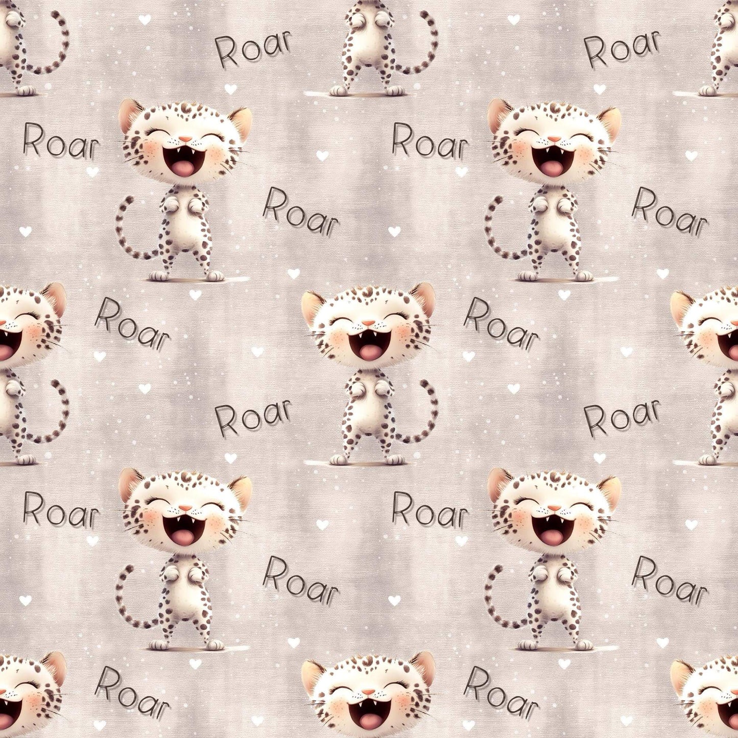 „French Terry Meterware mit Roar Kitty – perfekt für Pullover & Pumphosen“