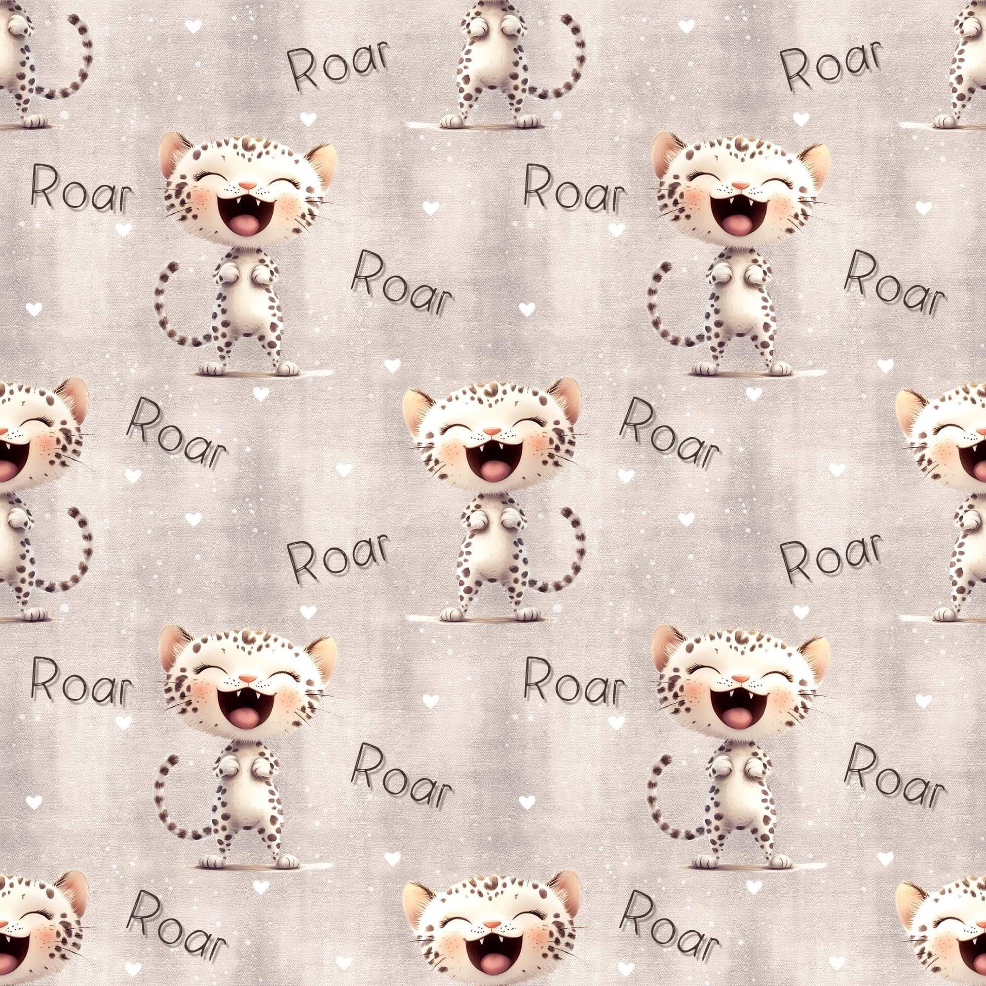 „French Terry Meterware mit Roar Kitty – perfekt für Pullover & Pumphosen“