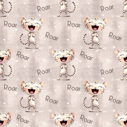 „French Terry Meterware mit Roar Kitty – perfekt für Pullover & Pumphosen“