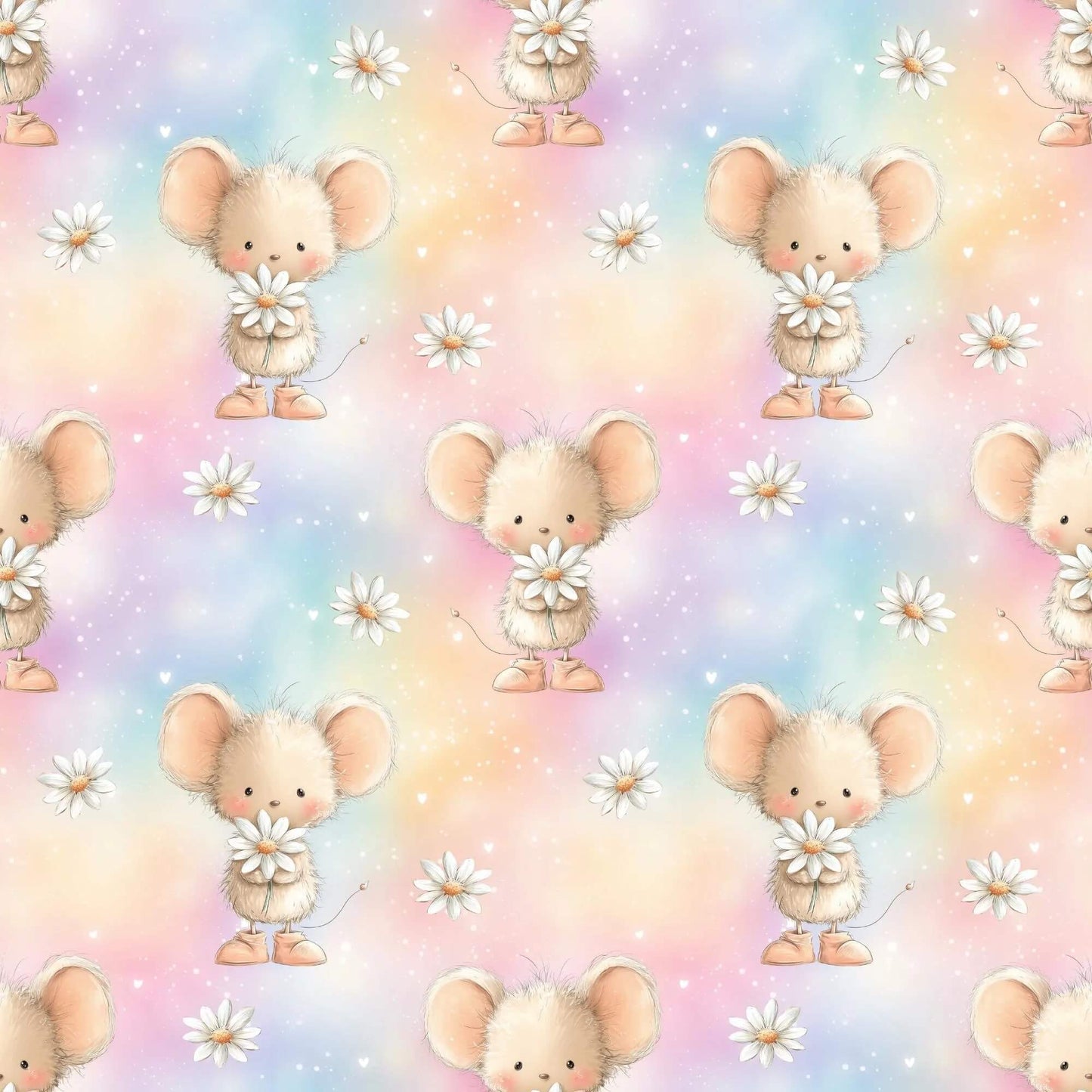 „French Terry Meterware mit Maus – perfekt fuer Pullover & Pumphosen“