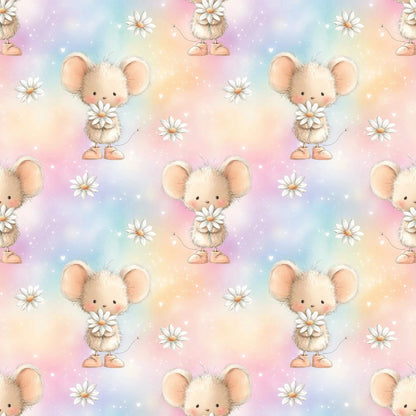 „French Terry Meterware mit Maus – perfekt fuer Pullover & Pumphosen“