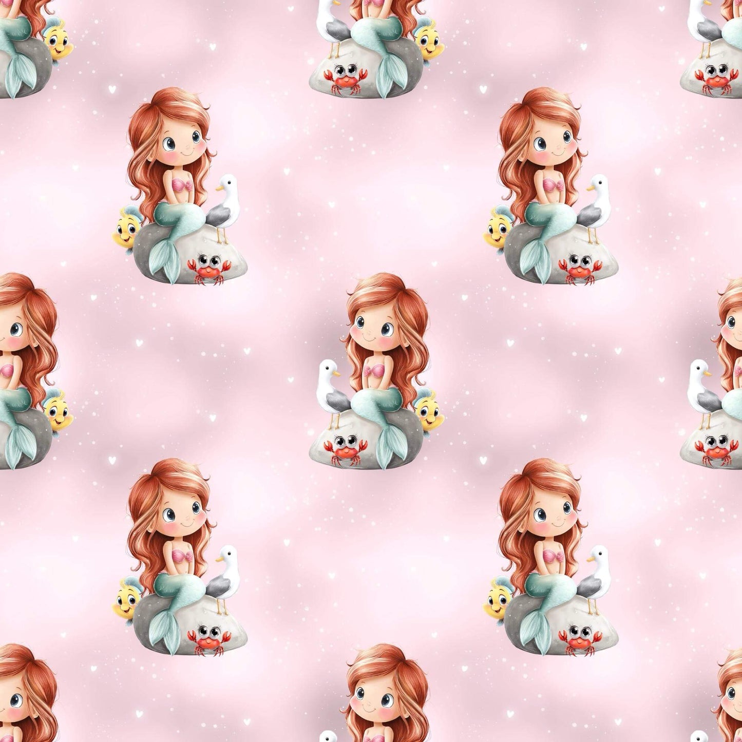 „French Terry Meterware mit Meerjungfrau – perfekt für Pullover & Pumphosen“