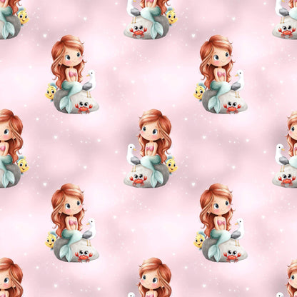 „French Terry Meterware mit Meerjungfrau – perfekt für Pullover & Pumphosen“