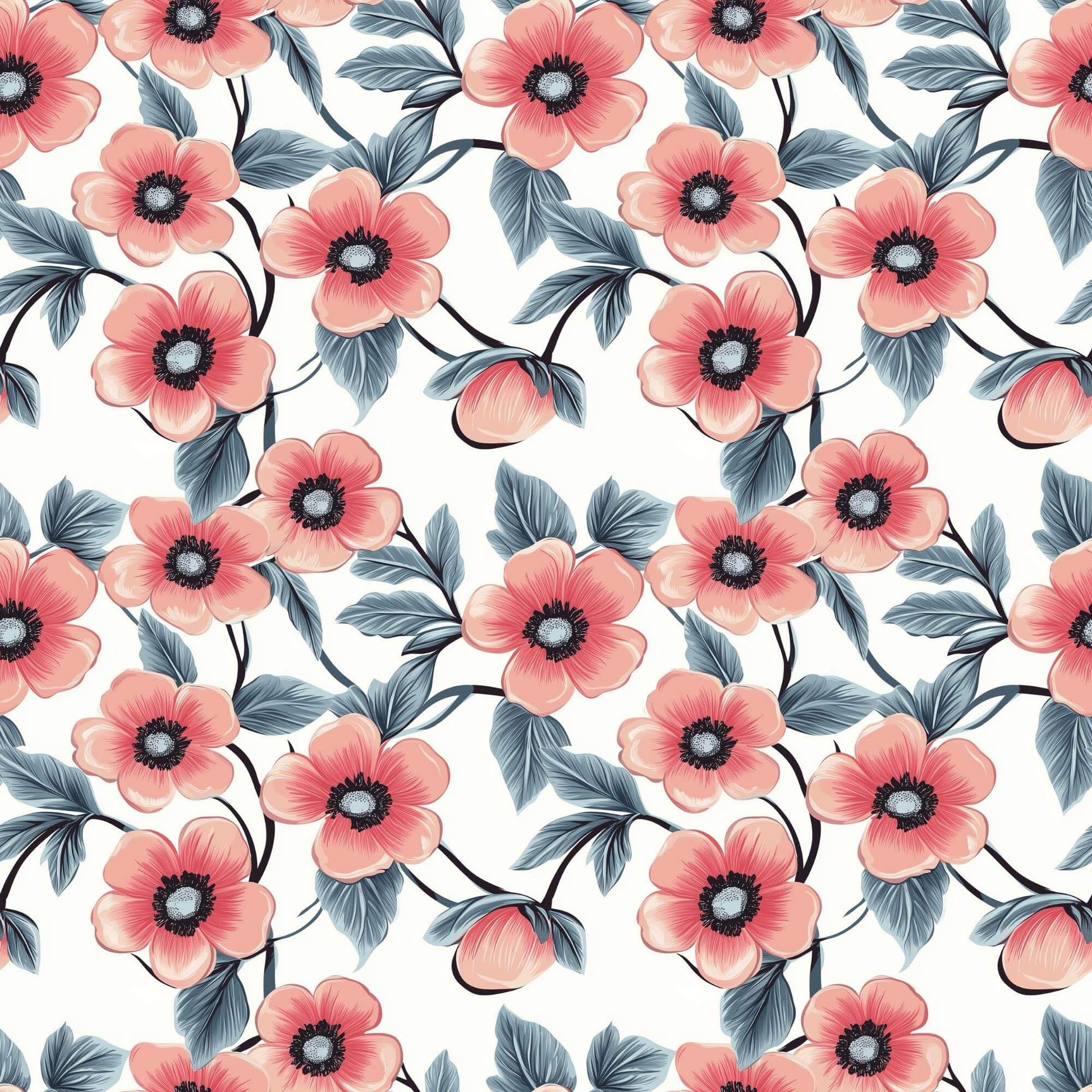 „French Terry Meterware mit Mohnblume – perfekt für Pullover & Pumphosen“