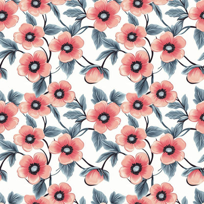 „French Terry Meterware mit Mohnblume – perfekt für Pullover & Pumphosen“