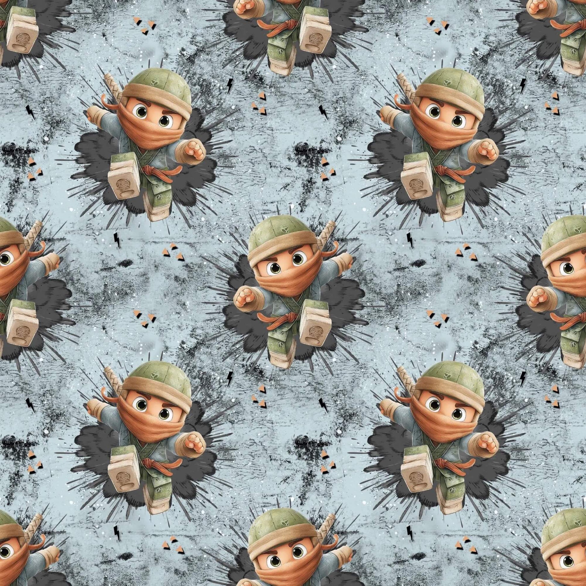 „French Terry Meterware mit Kampfdesign – perfekt für Pullover & Pumphosen“