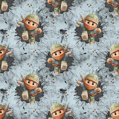 „French Terry Meterware mit Kampfdesign – perfekt für Pullover & Pumphosen“