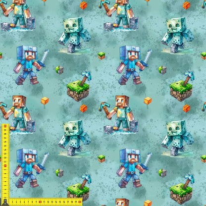 „French Terry Meterware mit Crafted Blocks – perfekt für Pullover & Pumphosen“